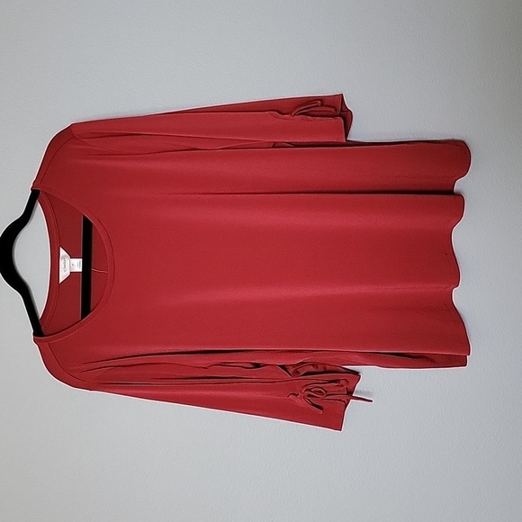 CJ Banks Classy Fall Burnt Orange NWT 3X Stretch Blouse Top - Picture 1 of 6